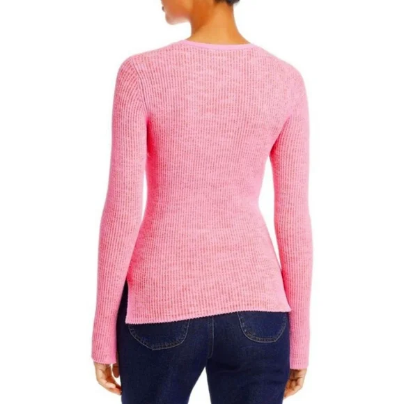 3.1 PHILLIP LIM Double Face Crossbody Sweater Top Pink - Picture 4 of 14